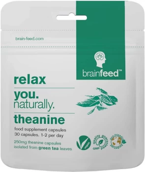 Image of Brain Feed Relax - Natural Theanine 250mg Caps x30 -Isolated from Green Tea