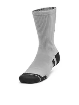 Image of Under Armour Performance Tech 3pk Crew Socks - Grey Size M Men