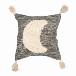 image of Sass & Belle Crescent Moon Tufted Cushion Black