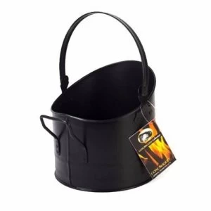 Image of CoalBrooke Fireside Black Iron Coal Log Hod Storage Shuttle With Handle