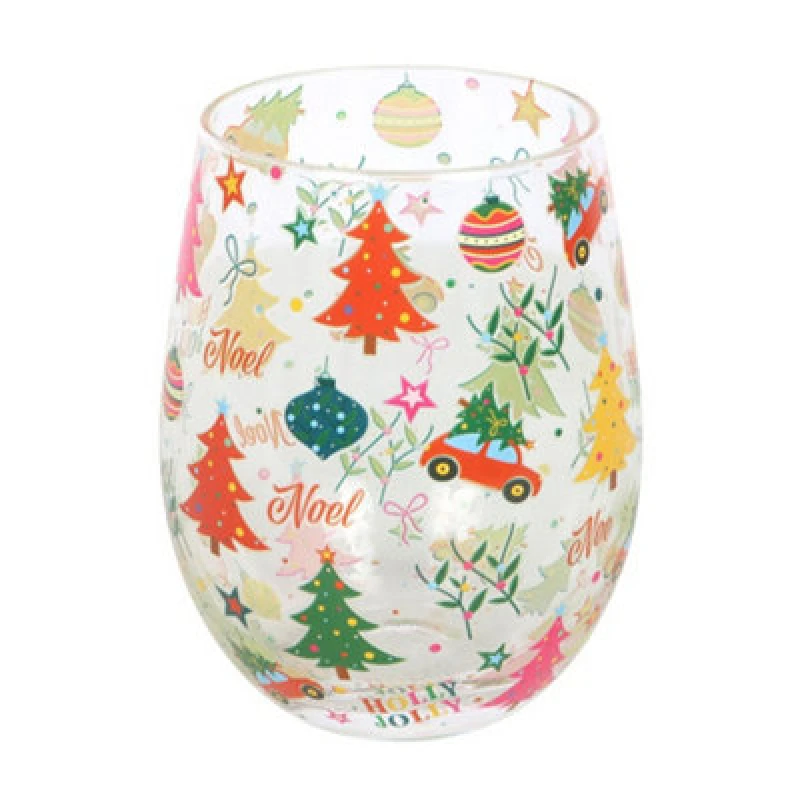 Image of Something Different Something Different Nostalgic Printed Christmas Stemless Glass Multi One Size Unisex 5063750959573