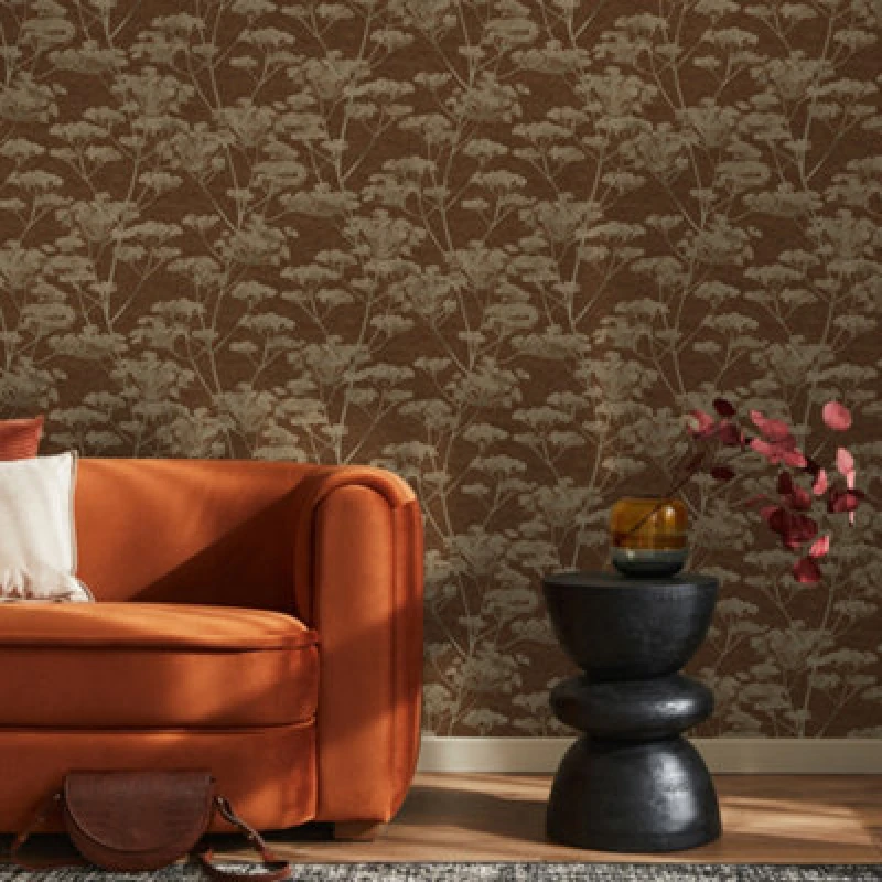 Image of Boutique Ruby Serene Seedhead Floral Wallpaper