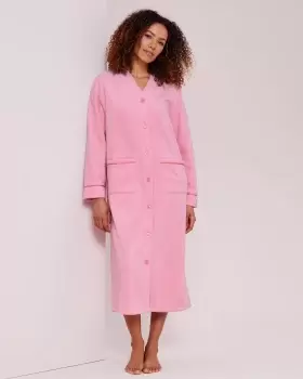 image of Cotton Traders Womens Fleece Dressing Gown in Pink