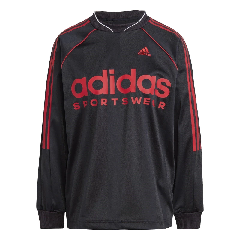 Image of adidas Jacquard Long-Sleeve Jersey Womens Black female 8 (XS)