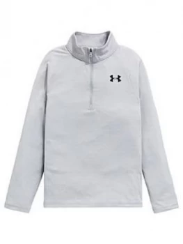 Image of Urban Armor Gear Boys Childrens UA Tech 2.0 1/2 Zip Top - Grey Black, Grey/Black, Size XS, 5-6 Years
