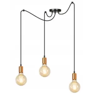 Image of Emibig Spark Black Cluster Pendant Ceiling Light 3x E27