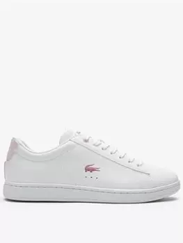 image of Womens Lacoste Carnaby Leather Trainers Size 3 UK White