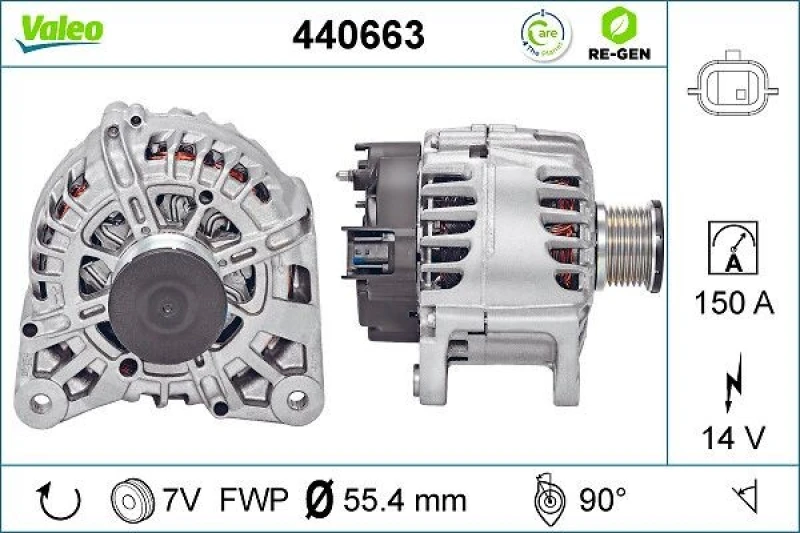Image of VALEO 440663 Generator Alternator Charging Current: 150A, Voltage: 14V Alternator (4)
