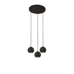 Image of Eindhoven 3 Light Matt Black Mu Lighti Drop Pendant
