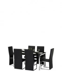 image of Julian Bowen Set Of Tempo Table & 6 Tempo Chairs