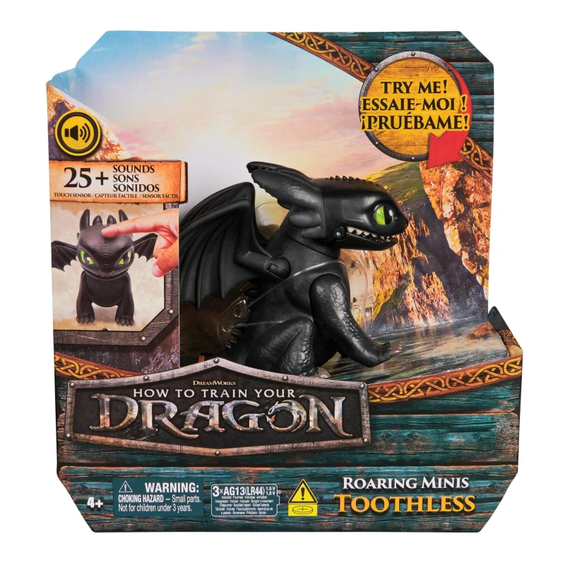 Image of Dreamworks Dragons How to Train Your Dragon Roaring Minis Toothless Interactive Dragon Toy with 25 Sounds Kids Toys for Boys & Girls Ages 4 & up