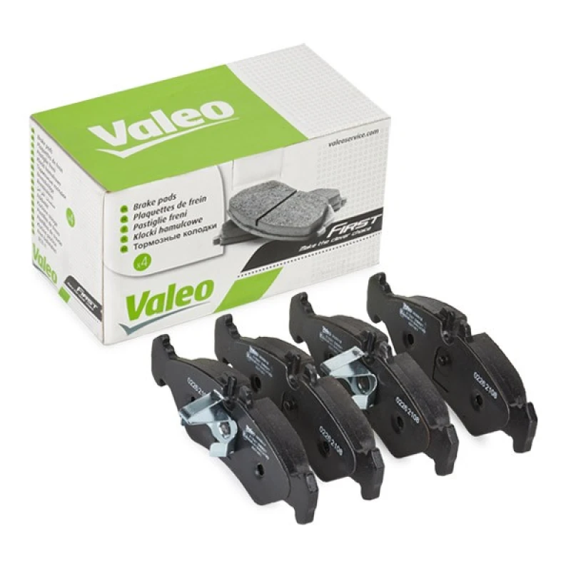 Image of VALEO 302512 Brake pad set ESSENTIAL Rear Axle, without integrated wear sensor, with anti-squeak plate Brake Pad Set,disc brake (402)