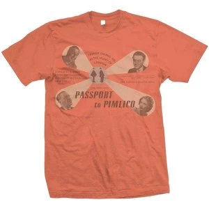 image of StudioCanal - Passport to Pimlico Unisex Large T-Shirt - Orange