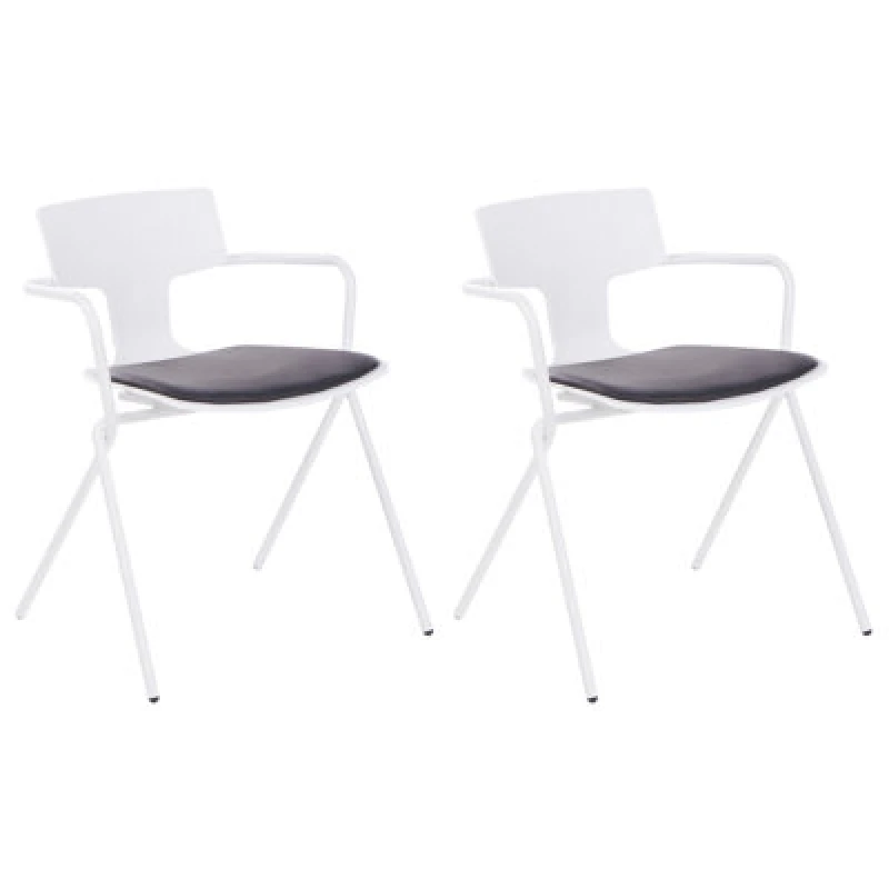 Image of Beliani Set Of 2 Dining Chairs Manson Black/ White