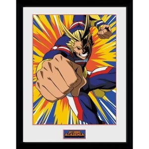 My Hero Academia All Might Action Framed Collector Print