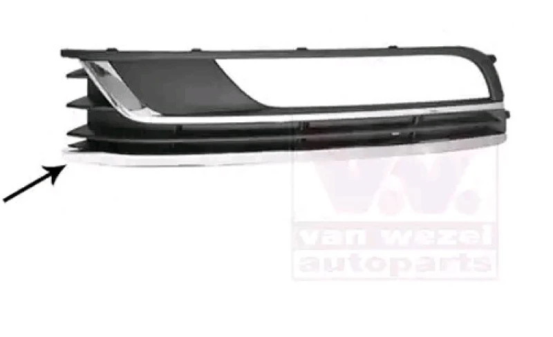 Image of VAN WEZEL 5740593 Bumper Grill Fitting Position: Left Front, with hole(s) for fog lights Ventilation Grille,bumper (244)