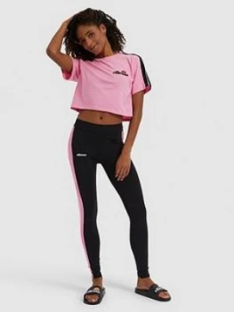 Image of Ellesse Heritage Amarillo Cropped T-Shirt - Pink, Size 8, Women