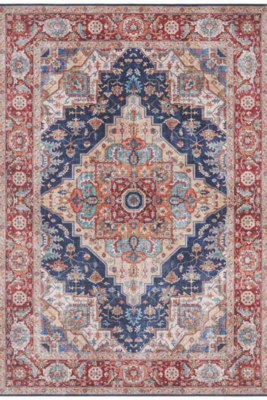 Image of The Rugs Oriental Sylla Rug Polyester Vintage Flatweave - Soft Durable Floral In Multi
