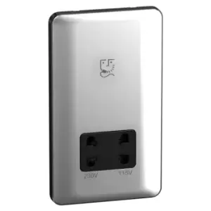 Image of Schneider Electric Lisse Screwless Deco - Shaver Socket, Dual Voltage, 115/230V, GGBL7090BPCS, Polished Chrome with Black Insert