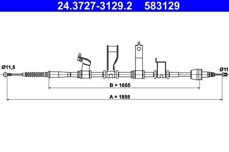 Image of Handbrake cable ATE 24.3727-3129.2