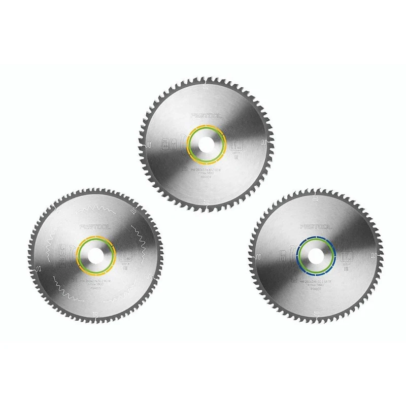 Image of Festool KSB-SORT/3 260mm Circular Saw Blade 3 Piece Set 578570 Diameter: 260mm