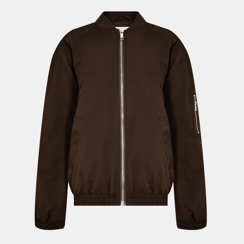 Image of Jack Wills Womens JW Ribbed Bomber Jacket Brown female 8 (XS)