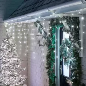 Image of The Winter Workshop - 720 LED Snowing Icicle Christmas Lights - 17.8m Outdoor Multi Function Timer 15cm Drop - Cool White
