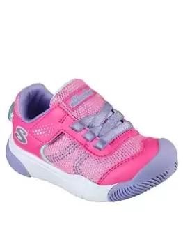 Image of Skechers Girls Mighty Toes Sparkle Mesh Dual Strap Trainer, Pink, Size 10 Younger