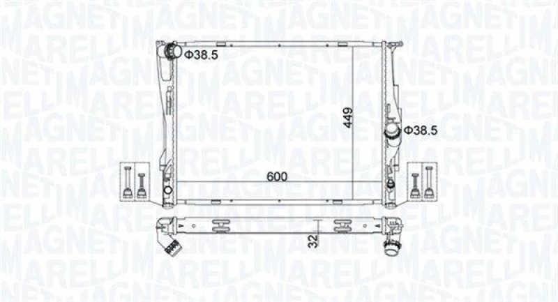 Image of MAGNETI MARELLI Engine radiator MAGNETI MARELLI 350213162700