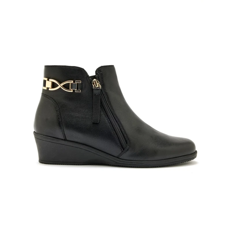 Image of Pediconfort Womens double zip ankle boots with air soles Pediconfort Noir Female 41