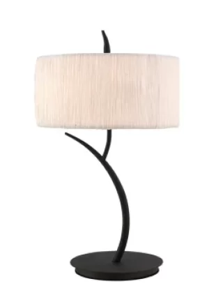 Image of Eve Table Lamp 2 Light E27 Large, Anthracite with White Round Shade