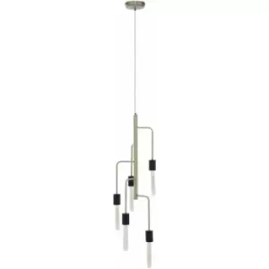 Image of Ceiling Lights Black Finish Brass Pendant Light With 5 Tubular Bulbs Antique Ceiling Lighting Contemporary Pendant Hanging Lighting For Ceiling 25 x