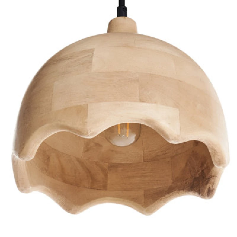 Image of Beliani Pendant Lamp Gomati Mango Wood Light Brown