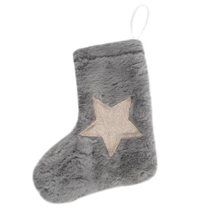 Image of Grey Plush Stocking
