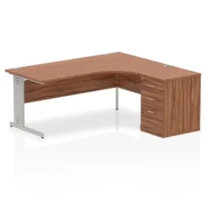 Image of Impulse 1800 Right Hand Wire Managed Workstation 600 Pedestal Bundle Walnut