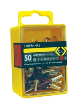 Image of T3819A 512 Pop Rivets Aluminium 3.8x9mm Box Of 50 - CK