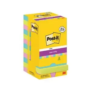 Image of Post-it Super Sticky Notes 76x76mm 90 Sheets Cosmic 8 4 FREE Pack of