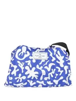 image of The Flat Lay Co. Groovy Blue Open Flat Makeup Bag, Blue, Women