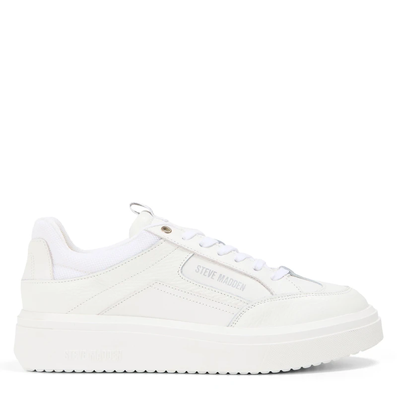 Image of Steve Madden Mens Orlando Low-Top Trainers White/White male 6 (39)