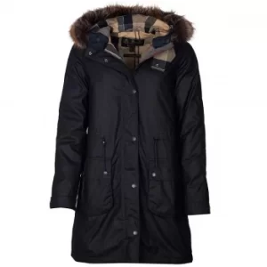 Image of Barbour Womens Mull Wax Jacket Navy/Dress 12