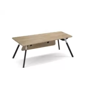 Image of Anson executive desk with A-frame legs 2000mm x 1000mm with modesty panel - barcelona walnut