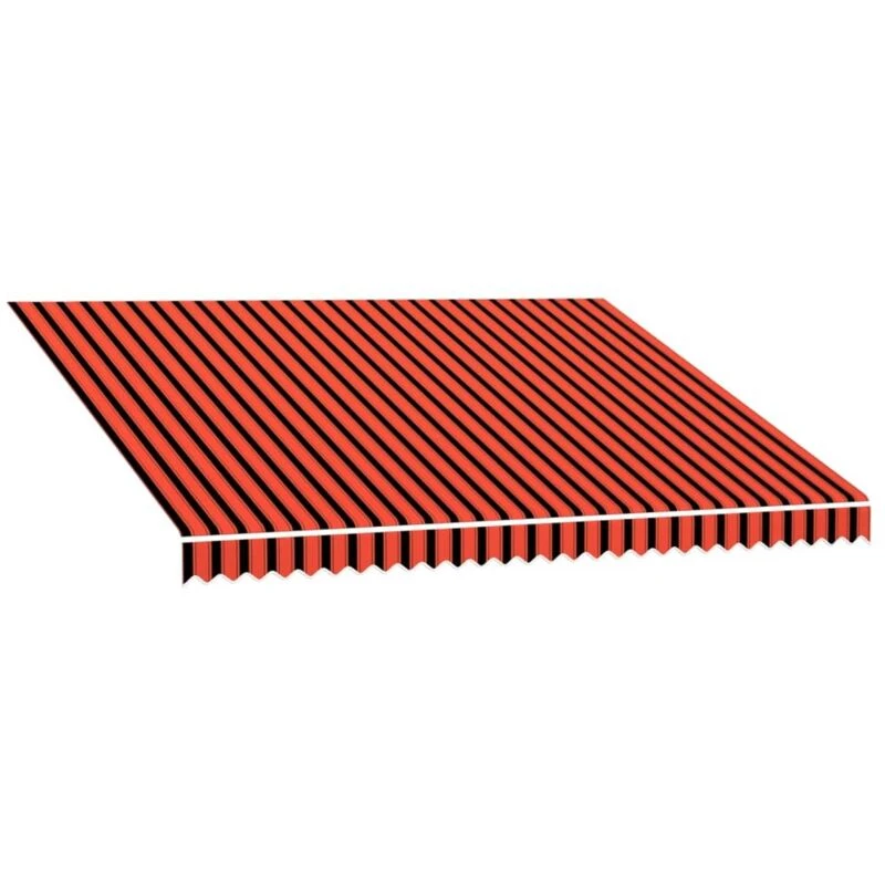 Image of vidaXL Awning Top Sunshade Canvas Orange And Brown 400X300cm, Multi 145724