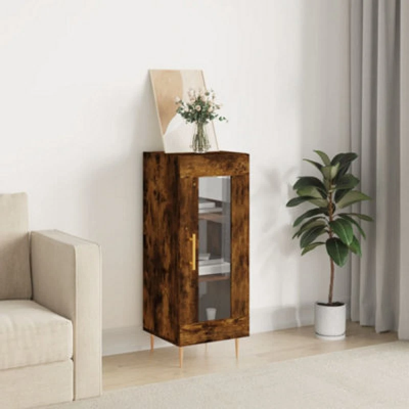 Image of Vidaxl Sideboard Smoked Oak 34.5X34X90 Cm Engineered Wood
