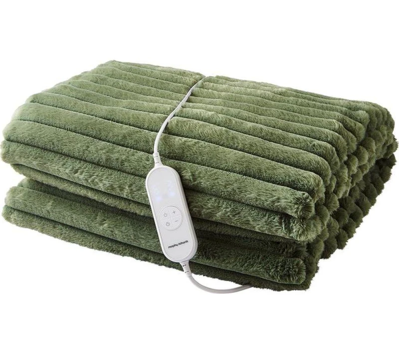 Image of Morphy Richards EverCosy Fleece Heated Throw - Green, 200 x 180cm 5056765401892