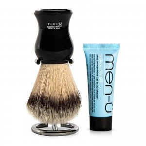 men-u DB Premier Shave Brush with Chrome Stand - Black