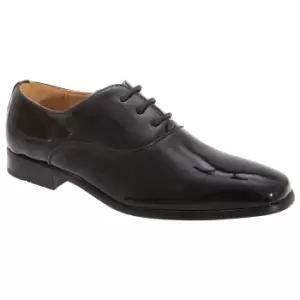 image of Goor Boys Patent Leather Lace-Up Oxford Tie Dress Shoes (1 UK) (Black Patent)