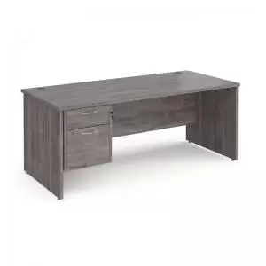 image of Maestro 25 straight desk 1800mm x 800mm with 2 drawer pedestal - grey