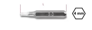 image of Beta Tools 1256PE Individual Hexagon Screwdriver Bit (4mm Hex Shank) 0.7mm