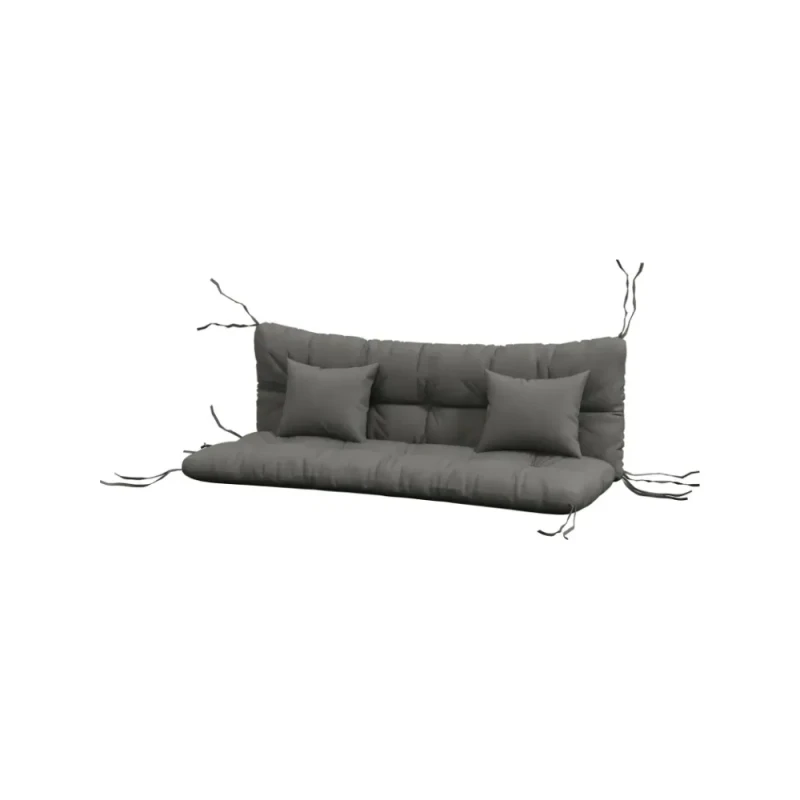 Image of Outsunny Outsunny - Outdoor Seat Cushions Back Cushion with 2 Pillows, Water Repellent Seat Pads for 3-Seater Chair, Swing, Sofa Light Grey - Light Gr
