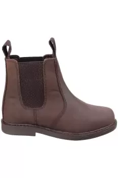 image of Pull On Leather Ankle Boots